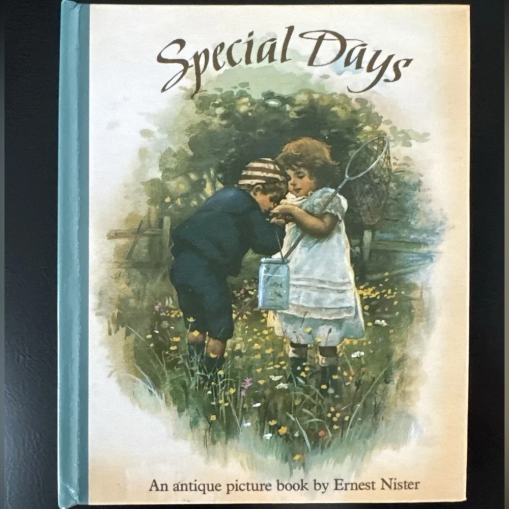 Vintage Antique Picture Pop-Up Book Special Day By Ernest Nister Tan Beige Green